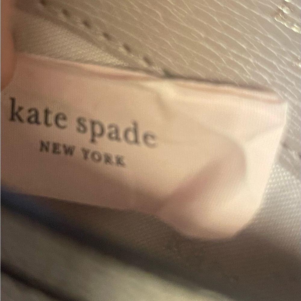 Kate Spade Cream credit card holder with Multicolor spade symbol Accents - Picture 7 of 9